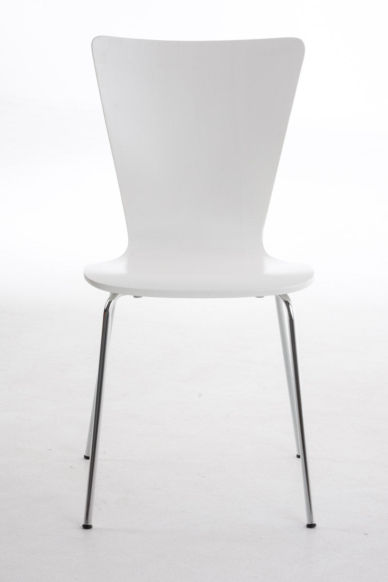 Set di 2 sedie impilabili Aaron bianche, design classico ideale per attesa e spazi pubblici.