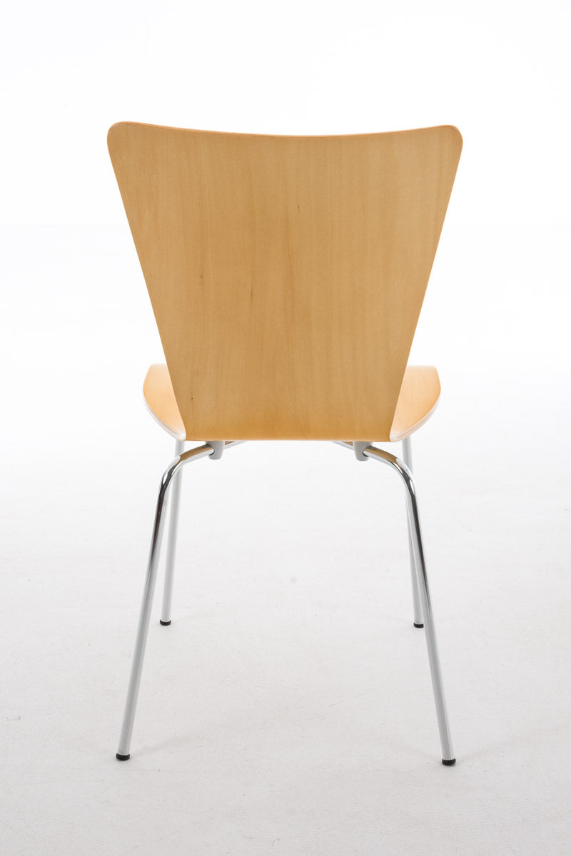 Set di 2 sedie attesa impilabili Aaron in legno naturale, design classico e versatile per ogni ambiente.