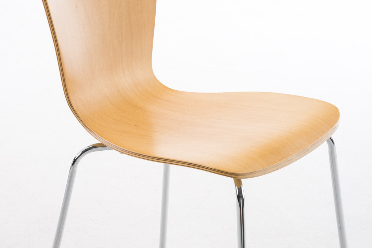 Set di 2 sedie attesa impilabili Aaron in legno naturale, design classico e versatile per ogni ambiente.