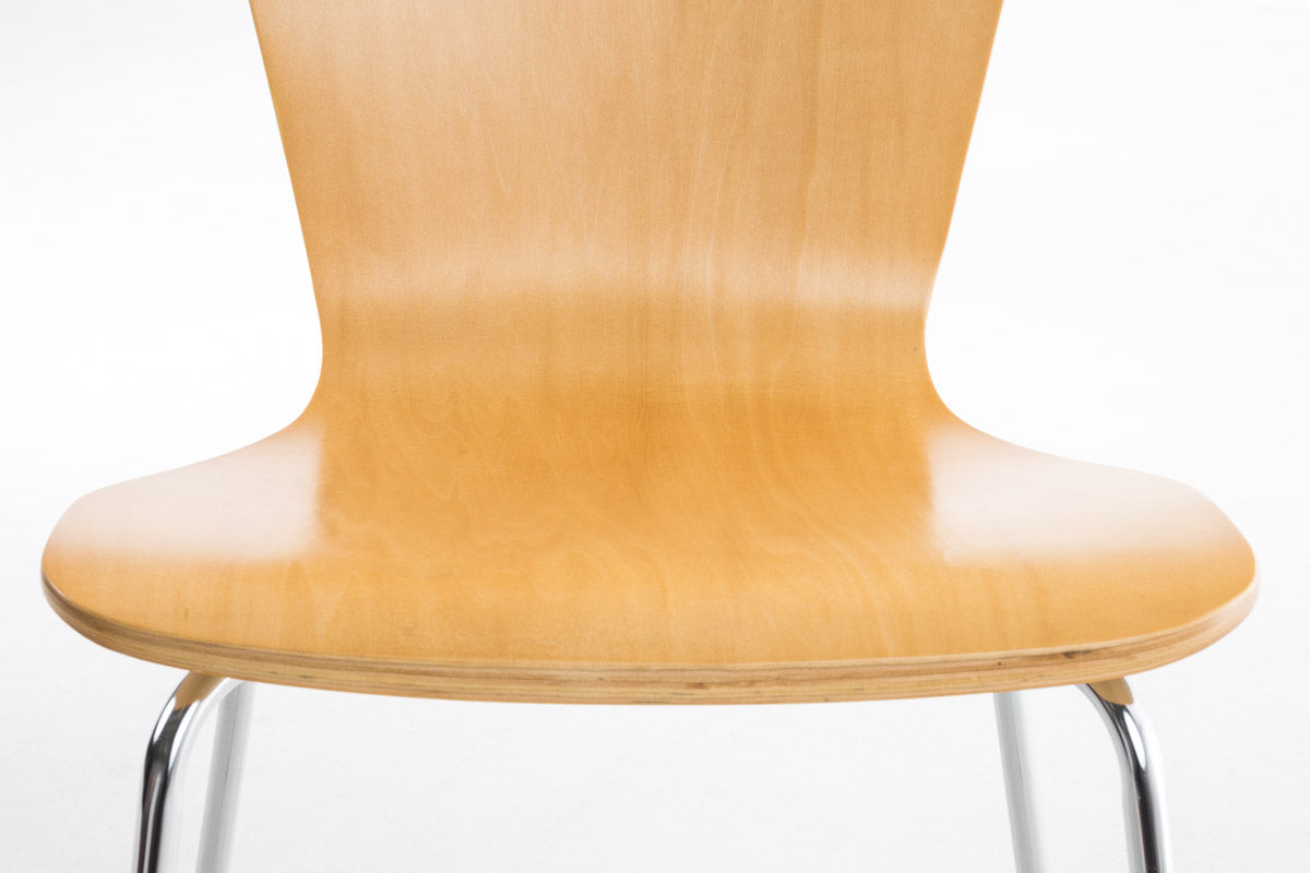 Set di 2 sedie attesa impilabili Aaron in legno naturale, design classico e versatile per ogni ambiente.