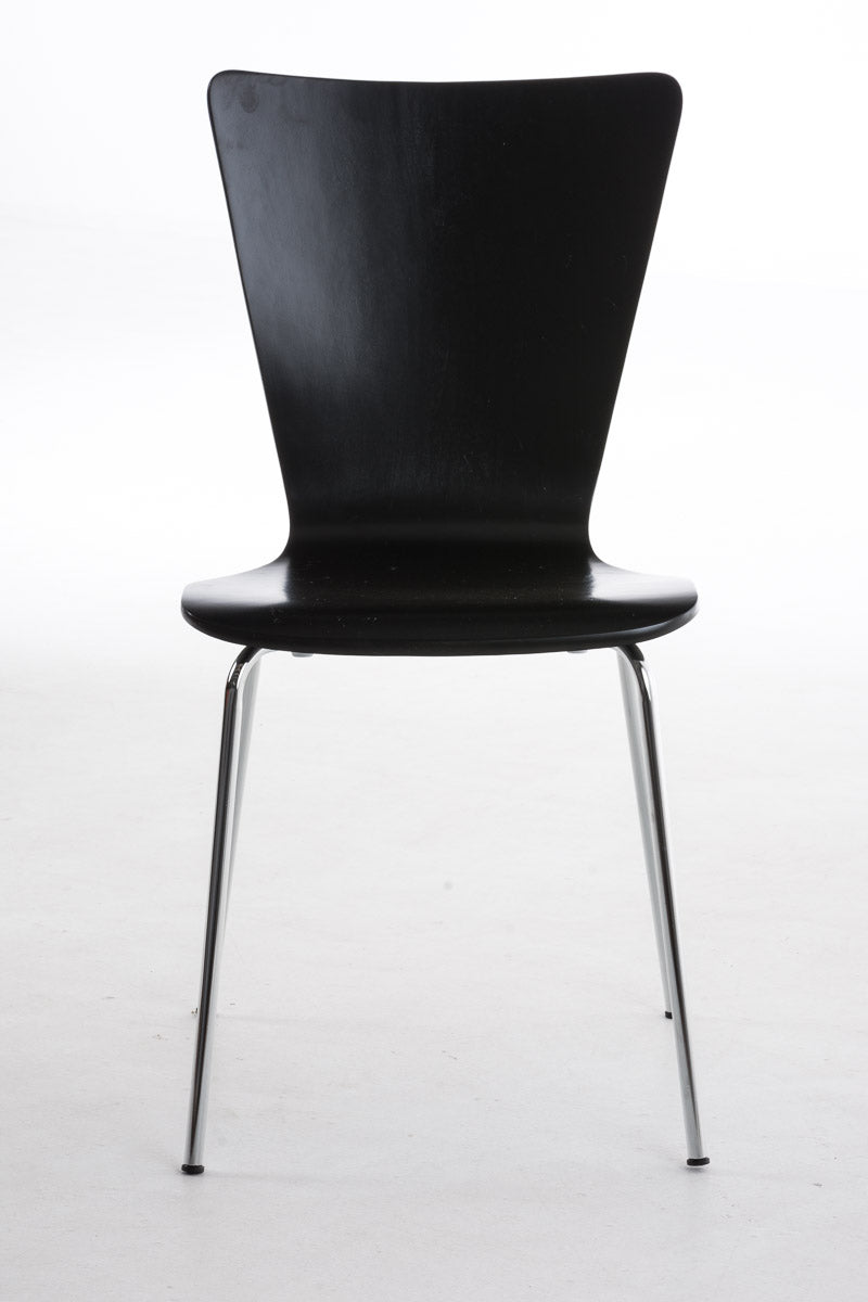 Set di 2 sedie attesa design Aaron in nero, impilabili e dal design classico, ideali per uffici e spazi pubblici.