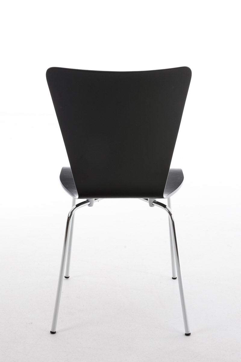Set di 2 sedie attesa design Aaron in nero, impilabili e dal design classico, ideali per uffici e spazi pubblici.