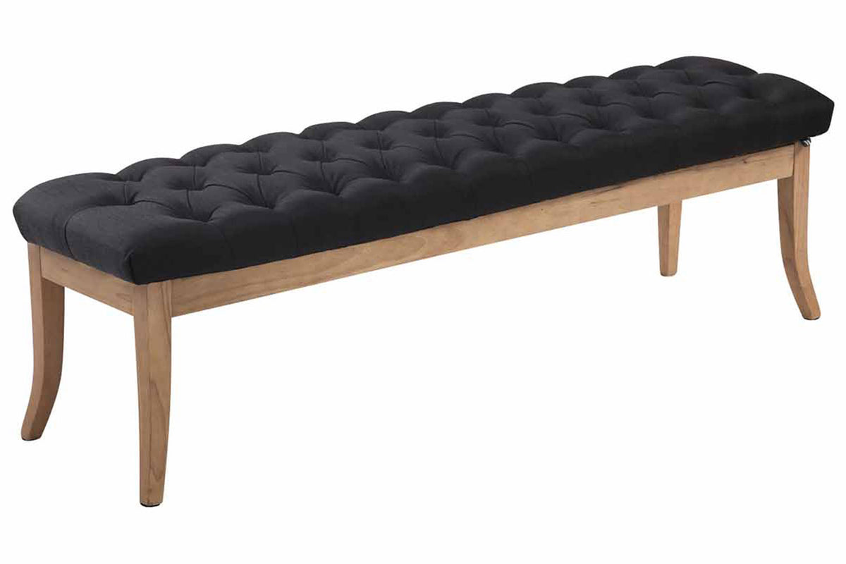 Sitzbank Ramses Stoff antik-hell 150 cm - schwarz