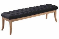 Sitzbank Ramses Stoff antik-hell 150 cm - schwarz