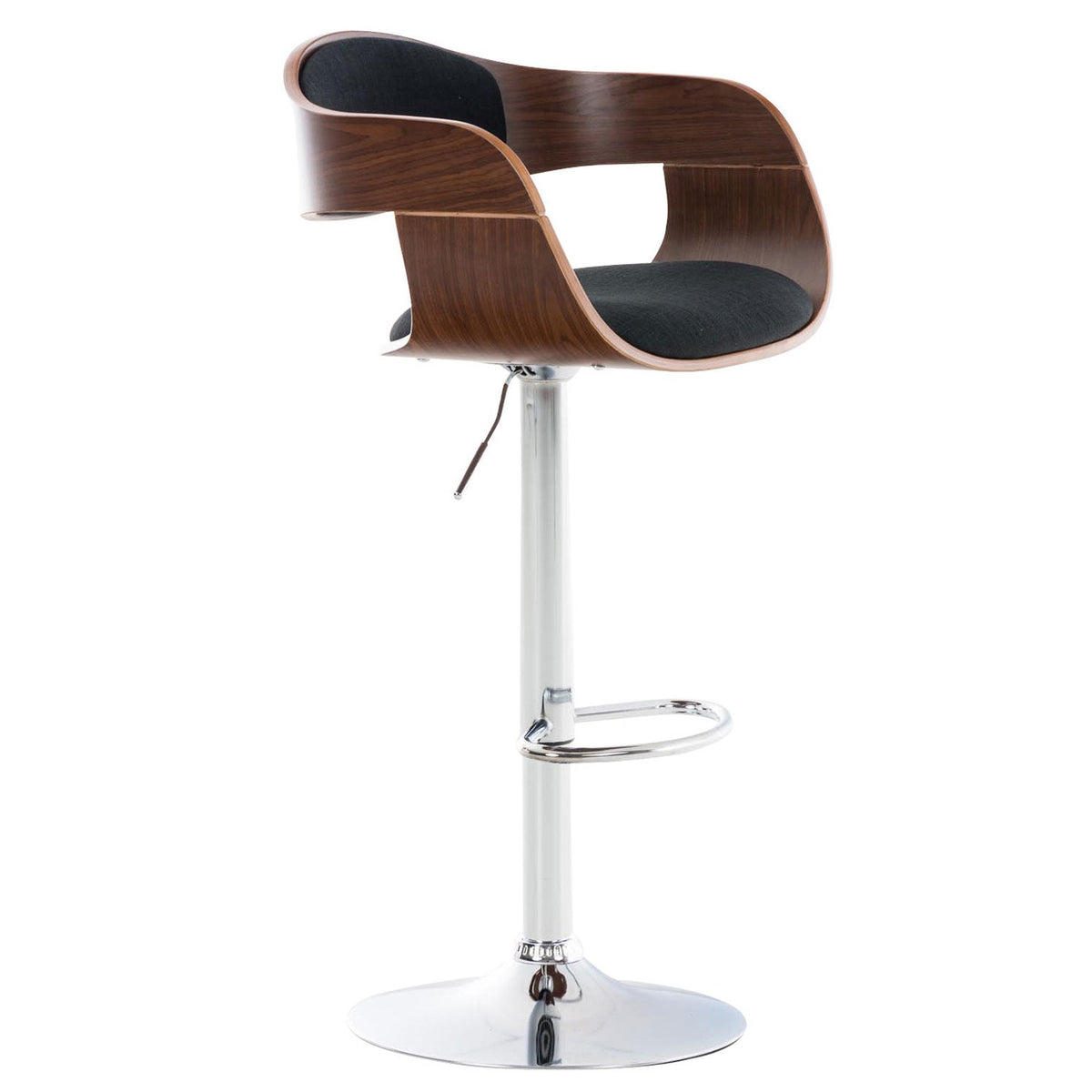 Barhocker Kingston C Stoff - walnuss/schwarz