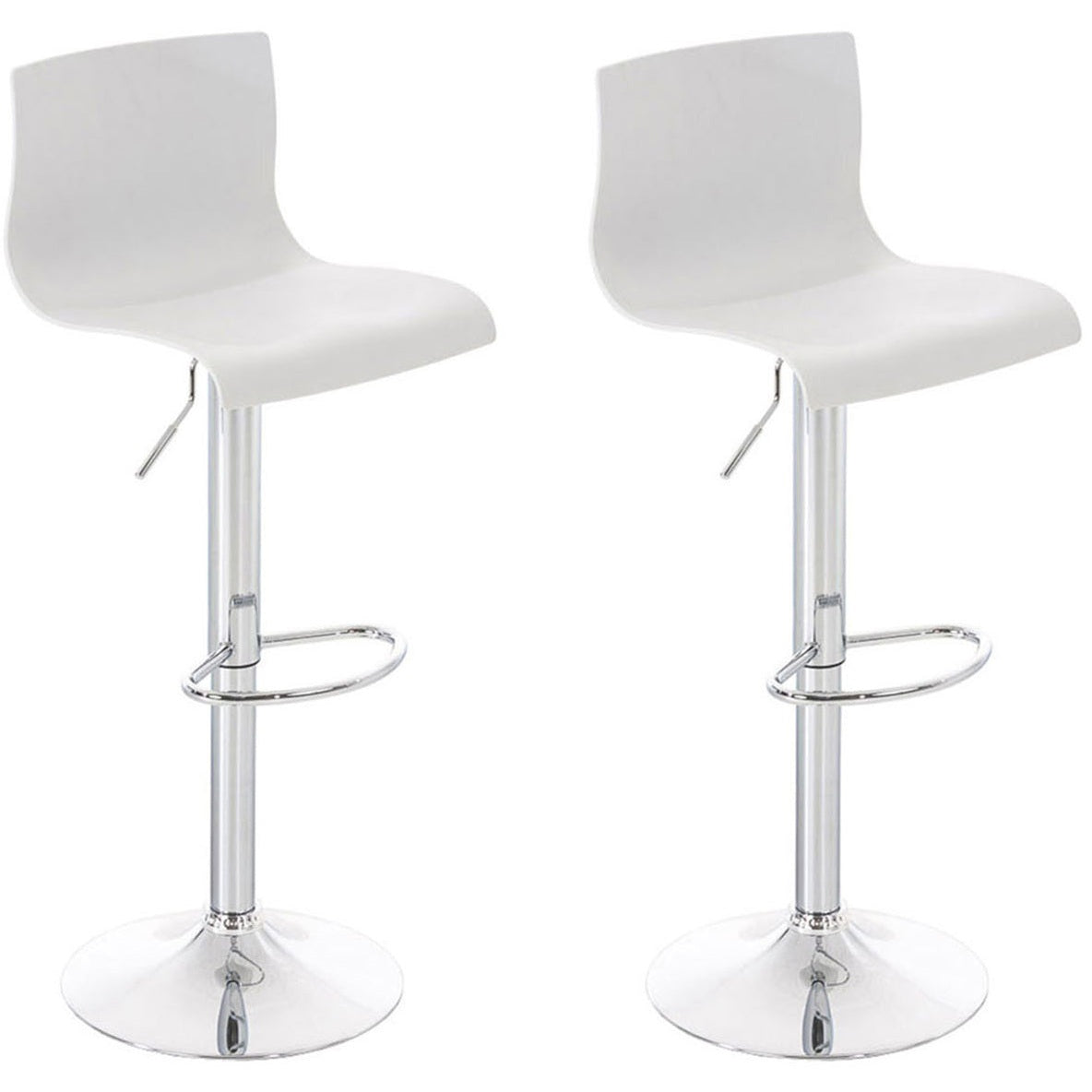 2er Set Barhocker Hoover Kunststoff chrom - weiß