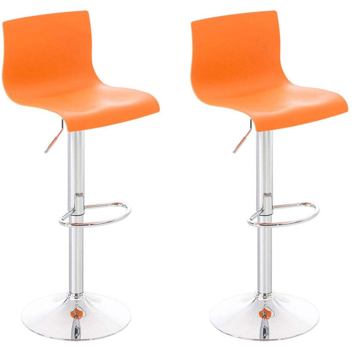2er Set Barhocker Hoover Kunststoff chrom - orange