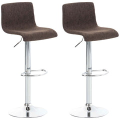 2er Set Barhocker Hoover Stoff chrom - braun