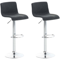 2er Set Barhocker Hoover Stoff chrom - dunkelgrau