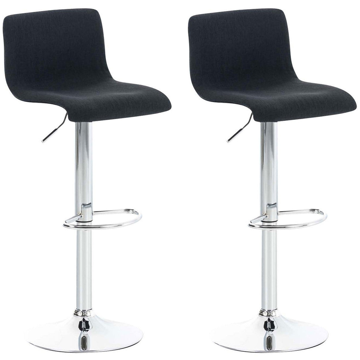 2er Set Barhocker Hoover Stoff chrom - schwarz