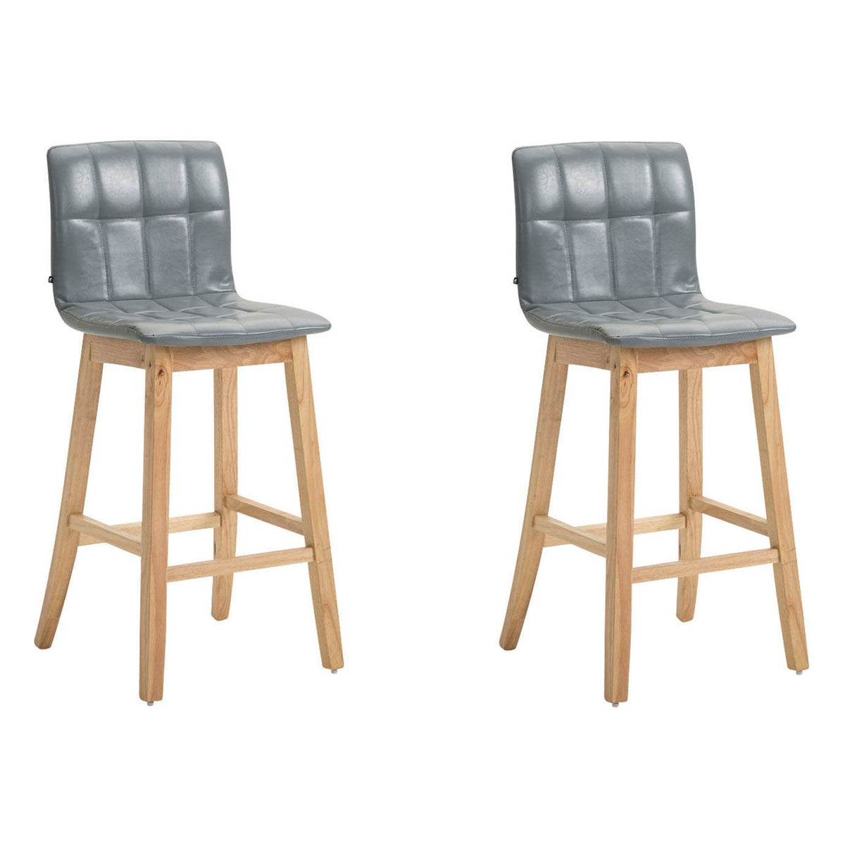 2er Set Barhocker Bregenz Kunstleder natura - grau