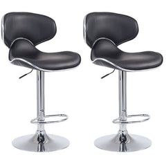 2er Set Barhocker Las Vegas V2 Kunstleder chrom - schwarz