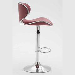 2er Set Barhocker Las Vegas V2 Kunstleder chrom - bordeauxrot