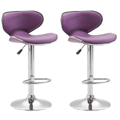 2er Set Barhocker Las Vegas V2 Kunstleder chrom - lila