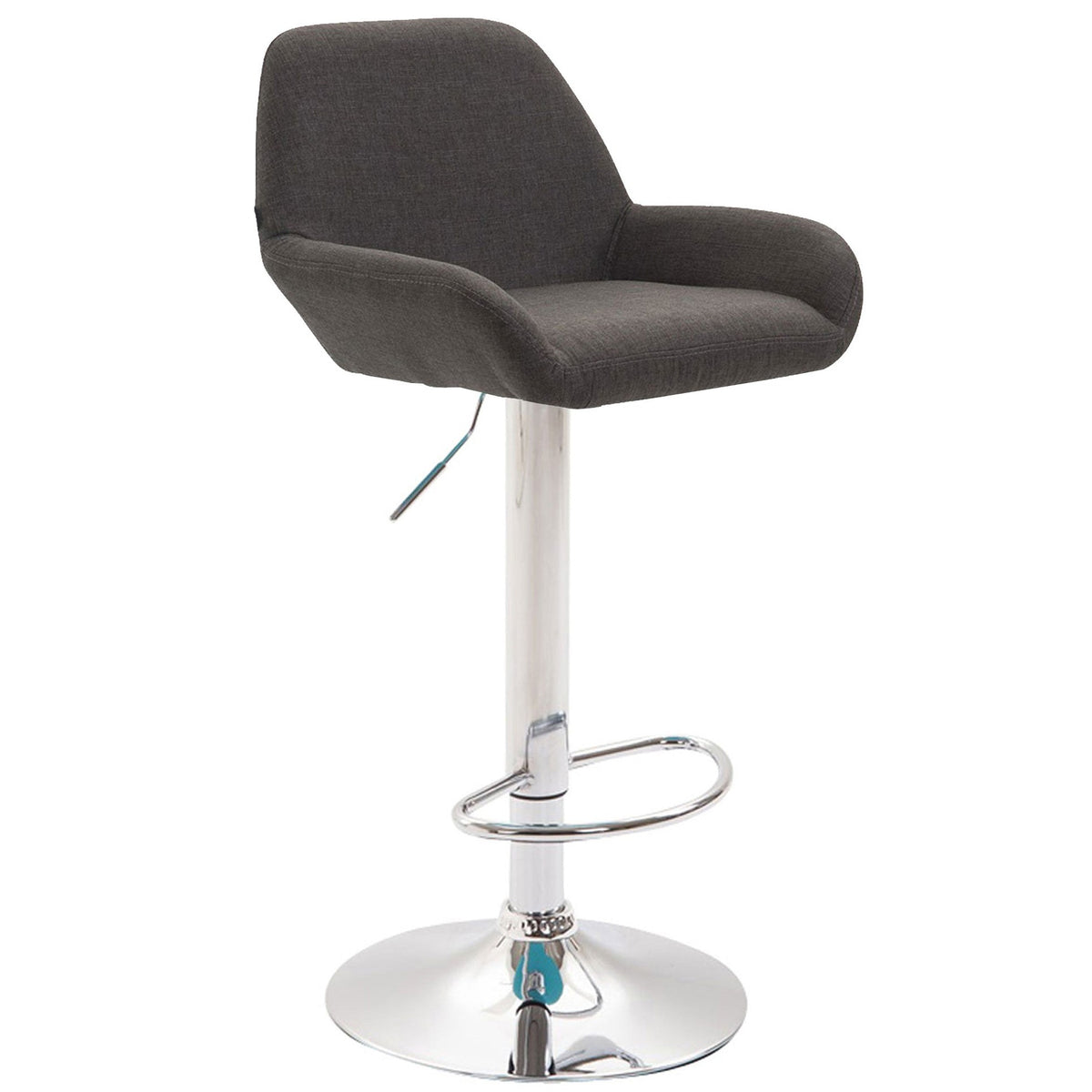 Barhocker Braga Stoff chrom - dunkelgrau
