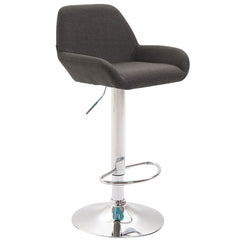 Barhocker Braga Stoff chrom - dunkelgrau