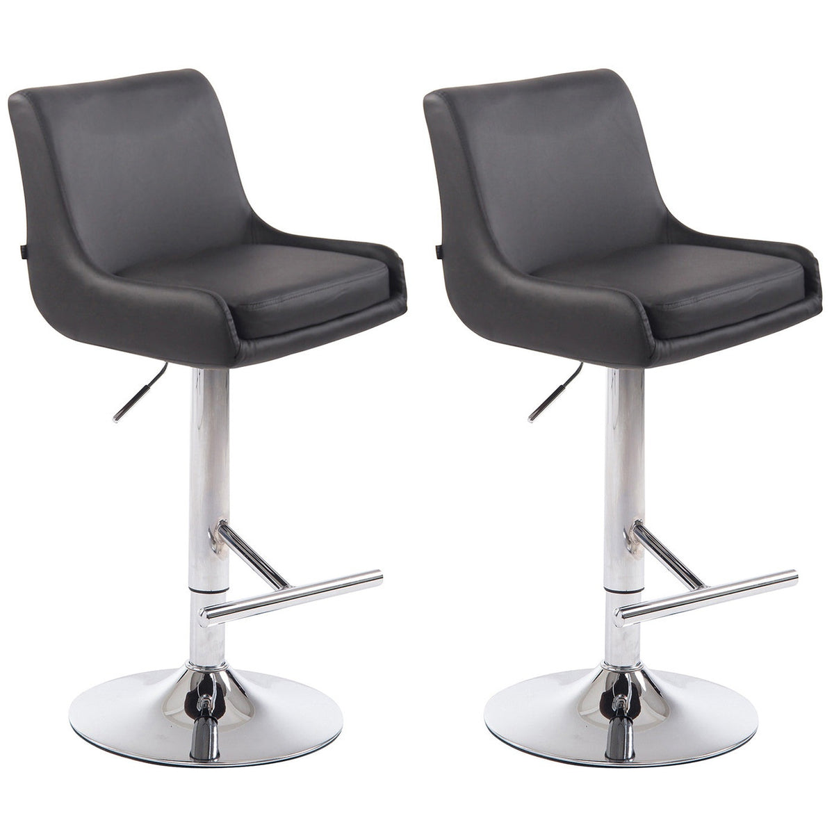 2er Set Barhocker Club Kunstleder chrom - grau