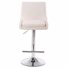 2er Set Barhocker Club Kunstleder chrom - weiß