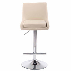 2er Set Barhocker Club Kunstleder chrom - creme