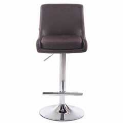 2er Set Barhocker Club Kunstleder chrom - braun
