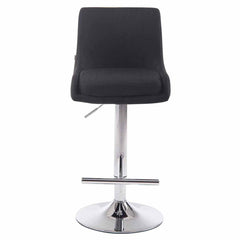 2er Set Barhocker Club Stoff chrom - schwarz