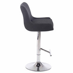 2er Set Barhocker Club Stoff chrom - schwarz