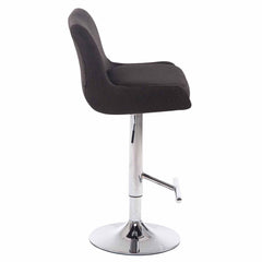 2er Set Barhocker Club Stoff chrom - dunkelgrau