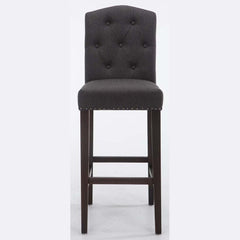 2er Set Barhocker Louise Stoff antik - dunkelgrau