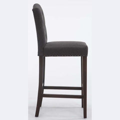 2er Set Barhocker Louise Stoff antik - dunkelgrau