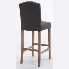 2er Set Barhocker Louise Stoff antik-hell - dunkelgrau