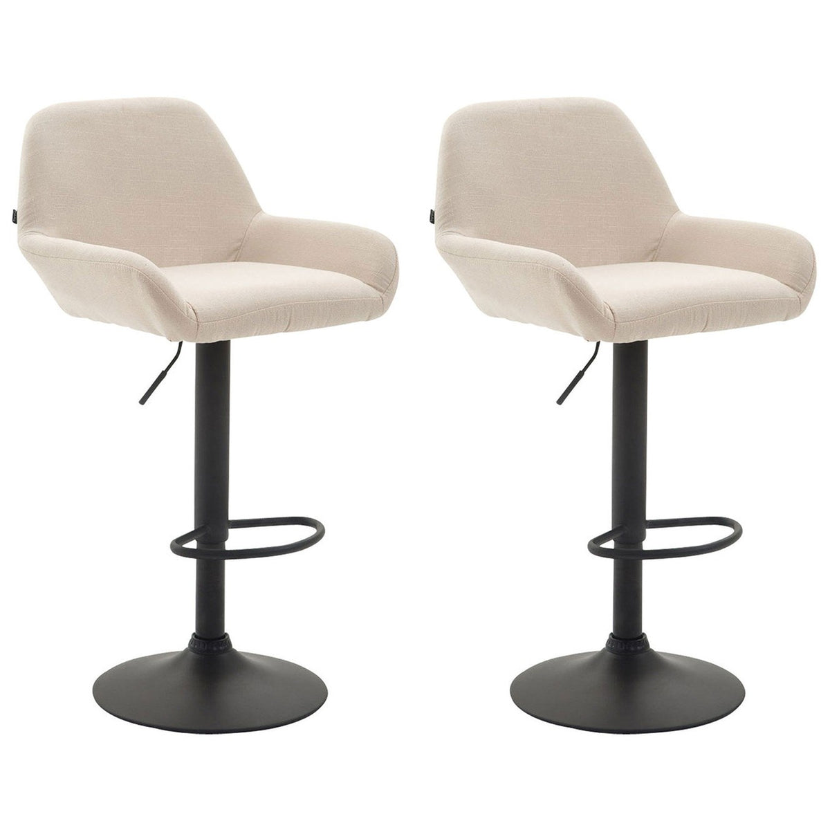 2er Set Barhocker Braga Stoff schwarz - creme