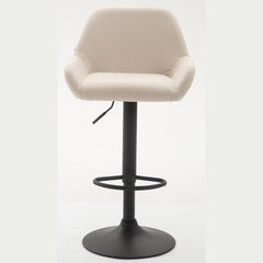 2er Set Barhocker Braga Stoff schwarz - creme