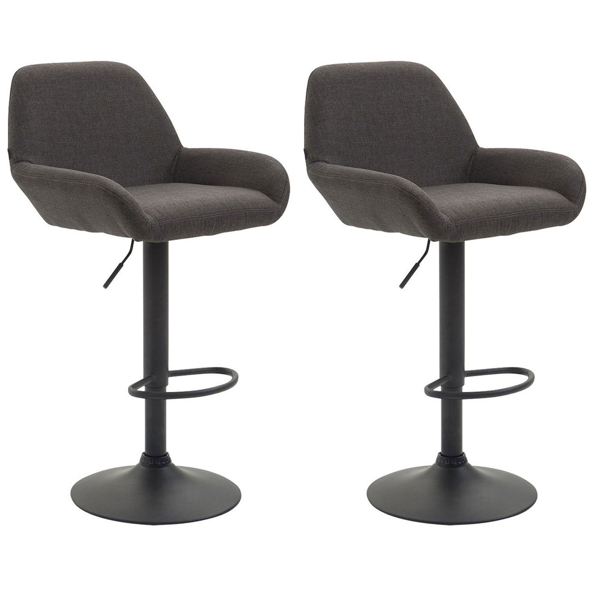 2er Set Barhocker Braga Stoff schwarz - dunkelgrau