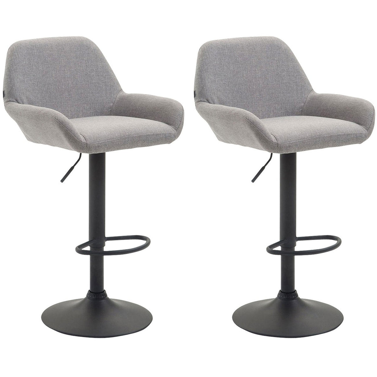 2er Set Barhocker Braga Stoff schwarz - grau