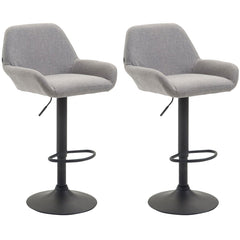 2er Set Barhocker Braga Stoff schwarz - grau