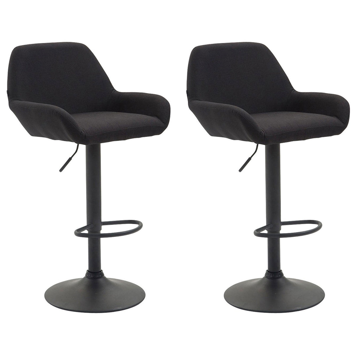 2er Set Barhocker Braga Stoff schwarz - schwarz