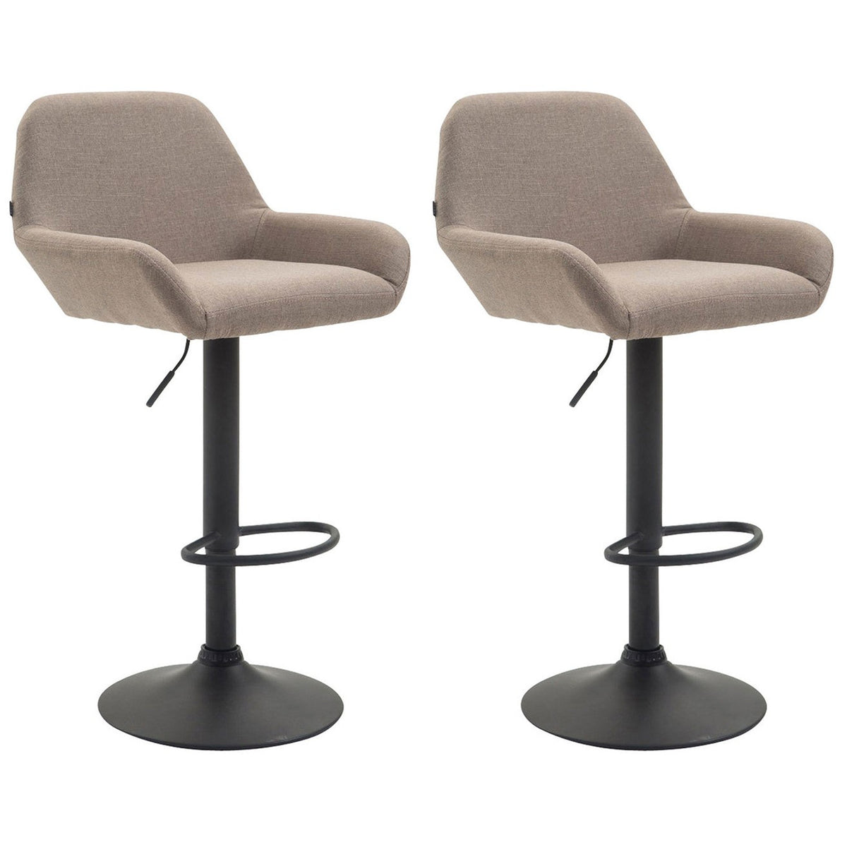 2er Set Barhocker Braga Stoff schwarz - taupe