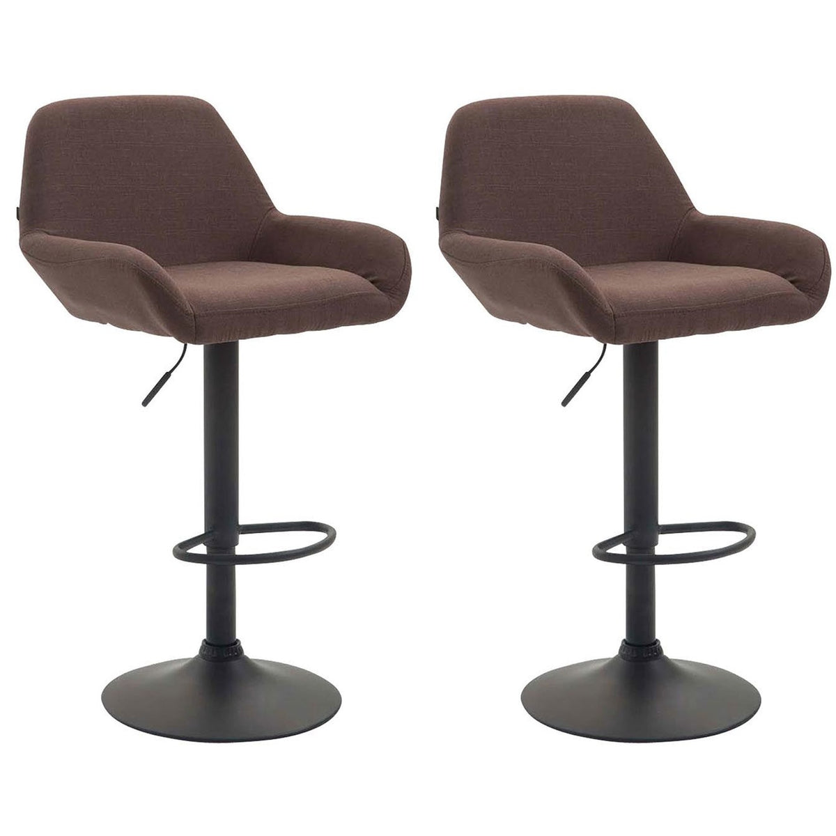 2er Set Barhocker Braga Stoff schwarz - braun