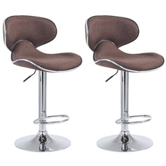 2er Set Barhocker Las Vegas V2 Stoff chrom - braun