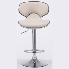 2er Set Barhocker Las Vegas V2 Stoff chrom - creme