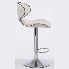 2er Set Barhocker Las Vegas V2 Stoff chrom - creme