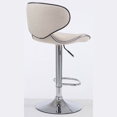 2er Set Barhocker Las Vegas V2 Stoff chrom - creme