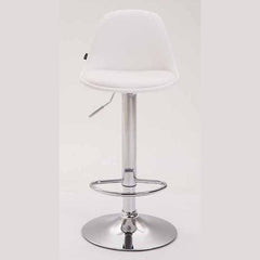 2er Set Barhocker Kiel Vollgepolstert Kunstleder chrom - weiß