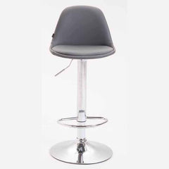 2er Set Barhocker Kiel Vollgepolstert Kunstleder chrom - grau