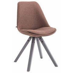 Besucherstuhl Toulouse Stoff Square grau - braun