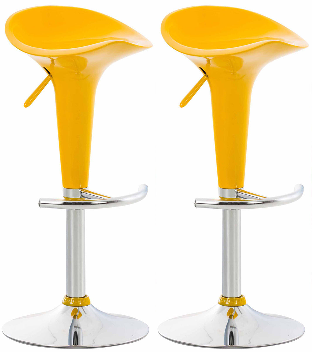 2er Set Barhocker Saddle - gelb