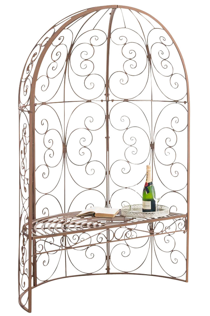 Halbpavillon Rosie mit Sitzbank - antik braun