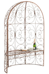 Halbpavillon Rosie mit Sitzbank - antik braun