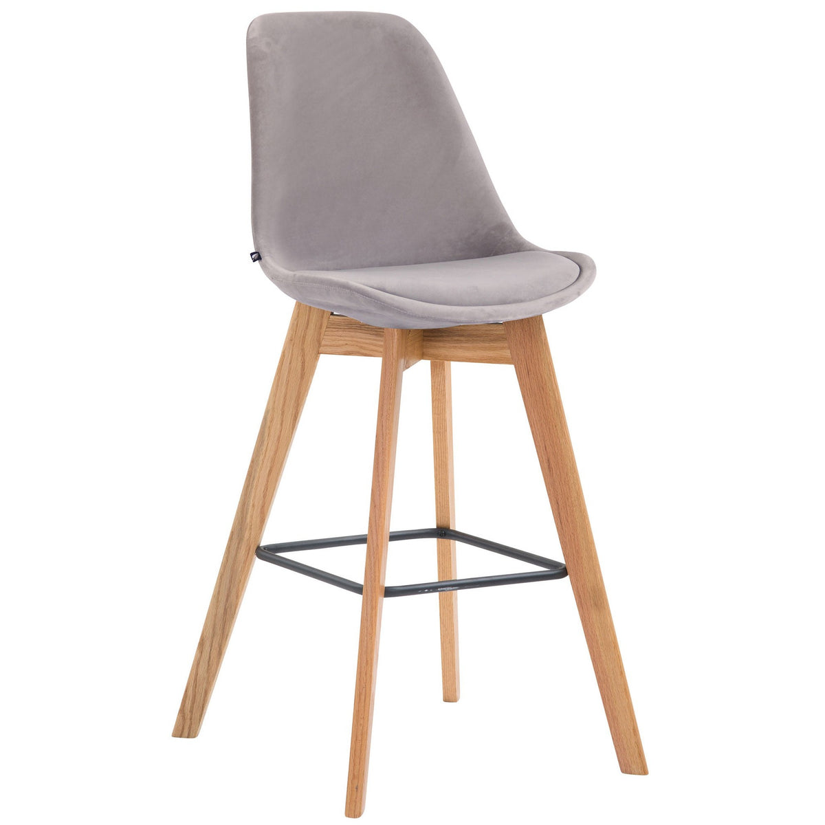 Barhocker Metz Samt natura - grau - InfinityMarket