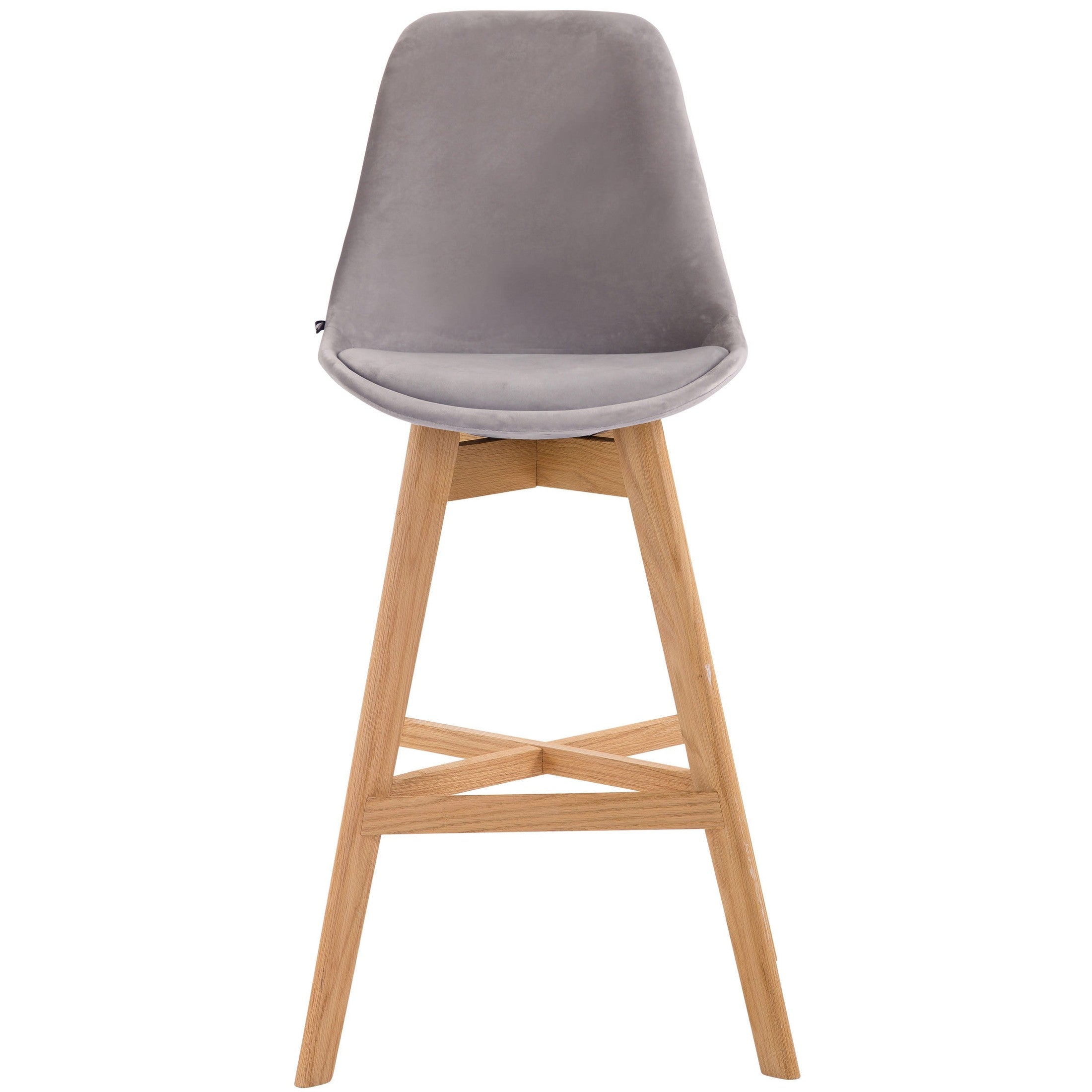 Barhocker Cannes Samt natura - grau - InfinityMarket
